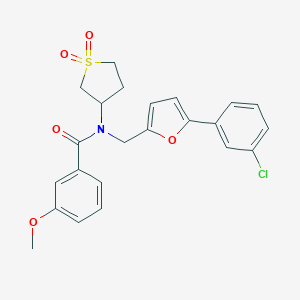 molecular formula C23H22ClNO5S B361723 N-{[5-(3-chlorophenyl)furan-2-yl]methyl}-N-(1,1-dioxidotetrahydrothiophen-3-yl)-3-methoxybenzamide CAS No. 898491-01-5