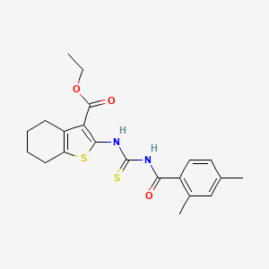 molecular formula C21H24N2O3S2 B3617337 Ethyl 2-({[(2,4-dimethylphenyl)carbonyl]carbamothioyl}amino)-4,5,6,7-tetrahydro-1-benzothiophene-3-carboxylate 