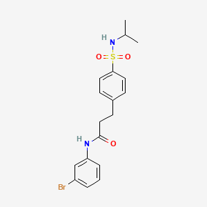 molecular formula C18H21BrN2O3S B3617425 N-(3-bromophenyl)-3-[4-(propan-2-ylsulfamoyl)phenyl]propanamide 