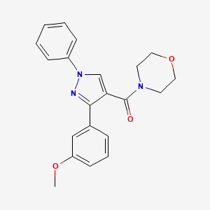 molecular formula C21H21N3O3 B3617432 [3-(3-Methoxyphenyl)-1-phenylpyrazol-4-yl]-morpholin-4-ylmethanone 