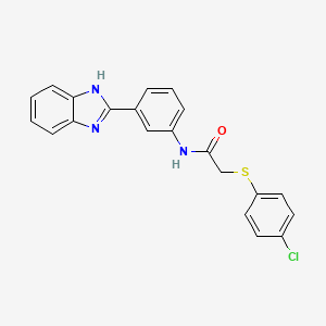 molecular formula C21H16ClN3OS B3617513 N-[3-(1H-1,3-BENZODIAZOL-2-YL)PHENYL]-2-[(4-CHLOROPHENYL)SULFANYL]ACETAMIDE 