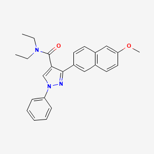 molecular formula C25H25N3O2 B3617527 N,N-diethyl-3-(6-methoxynaphthalen-2-yl)-1-phenylpyrazole-4-carboxamide 