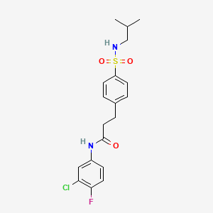 molecular formula C19H22ClFN2O3S B3617544 N-(3-chloro-4-fluorophenyl)-3-[4-(2-methylpropylsulfamoyl)phenyl]propanamide 