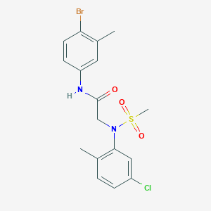 molecular formula C17H18BrClN2O3S B3617548 N-(4-Bromo-3-methylphenyl)-2-(N-(5-chloro-2-methylphenyl)methylsulfonamido)acetamide 