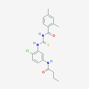 molecular formula C20H22ClN3O2S B3617624 N-{[5-(butanoylamino)-2-chlorophenyl]carbamothioyl}-2,4-dimethylbenzamide 
