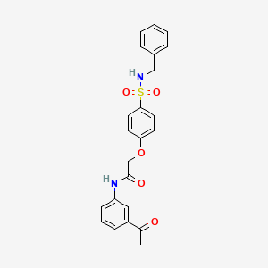molecular formula C23H22N2O5S B3617641 N-(3-acetylphenyl)-2-[4-(benzylsulfamoyl)phenoxy]acetamide 