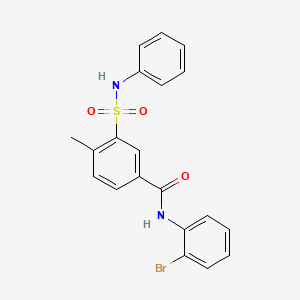 molecular formula C20H17BrN2O3S B3617900 N-(2-bromophenyl)-4-methyl-3-(phenylsulfamoyl)benzamide 