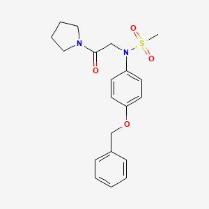 molecular formula C20H24N2O4S B3617907 N-[4-(benzyloxy)phenyl]-N-[2-oxo-2-(pyrrolidin-1-yl)ethyl]methanesulfonamide 