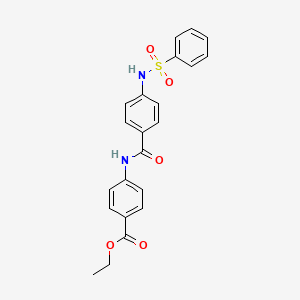 molecular formula C22H20N2O5S B3617916 Ethyl 4-[[4-(benzenesulfonamido)benzoyl]amino]benzoate 