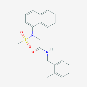 molecular formula C21H22N2O3S B3618015 N-[(2-methylphenyl)methyl]-2-[methylsulfonyl(naphthalen-1-yl)amino]acetamide 