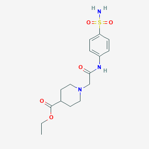 molecular formula C16H23N3O5S B3618066 ETHYL 1-{[(4-SULFAMOYLPHENYL)CARBAMOYL]METHYL}PIPERIDINE-4-CARBOXYLATE 