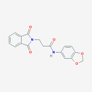 molecular formula C18H14N2O5 B361825 N-Benzo[1,3]dioxol-5-yl-3-(1,3-dioxo-1,3-dihydro-isoindol-2-yl)-propionamide CAS No. 303122-44-3