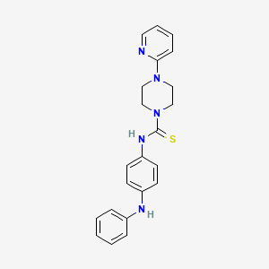 molecular formula C22H23N5S B3618267 N-(4-ANILINOPHENYL)-4-(2-PYRIDYL)TETRAHYDRO-1(2H)-PYRAZINECARBOTHIOAMIDE 