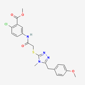molecular formula C21H21ClN4O4S B3618347 methyl 2-chloro-5-[({[5-(4-methoxybenzyl)-4-methyl-4H-1,2,4-triazol-3-yl]sulfanyl}acetyl)amino]benzoate 