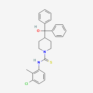 molecular formula C26H27ClN2OS B3618359 N-(3-CHLORO-2-METHYLPHENYL)-4-[HYDROXY(DIPHENYL)METHYL]TETRAHYDRO-1(2H)-PYRIDINECARBOTHIOAMIDE 