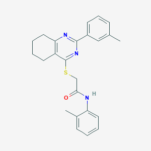 molecular formula C24H25N3OS B3618371 N-(2-methylphenyl)-2-[[2-(3-methylphenyl)-5,6,7,8-tetrahydroquinazolin-4-yl]sulfanyl]acetamide 