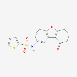 molecular formula C16H13NO4S2 B361840 N-{13-oxo-8-oxatricyclo[7.4.0.0^{2,7}]trideca-1(9),2(7),3,5-tetraen-4-yl}thiophene-2-sulfonamide CAS No. 518053-36-6