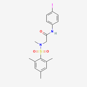 molecular formula C18H21IN2O3S B3618409 N-(4-iodophenyl)-N~2~-methyl-N~2~-[(2,4,6-trimethylphenyl)sulfonyl]glycinamide 