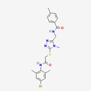 molecular formula C22H24BrN5O2S B3618474 N-{[5-({2-[(4-bromo-2,6-dimethylphenyl)amino]-2-oxoethyl}sulfanyl)-4-methyl-4H-1,2,4-triazol-3-yl]methyl}-4-methylbenzamide 