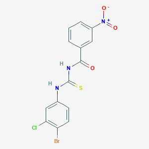 molecular formula C14H9BrClN3O3S B3618480 N-[(4-bromo-3-chlorophenyl)carbamothioyl]-3-nitrobenzamide 