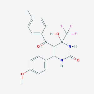 4-hydroxy-6-(4-methoxyphenyl)-5-(4-methylbenzoyl)-4-(trifluoromethyl)tetrahydro-2(1H)-pyrimidinone
