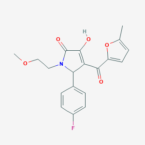 5-(4-fluorophenyl)-3-hydroxy-1-(2-methoxyethyl)-4-(5-methyl-2-furoyl)-1,5-dihydro-2H-pyrrol-2-one