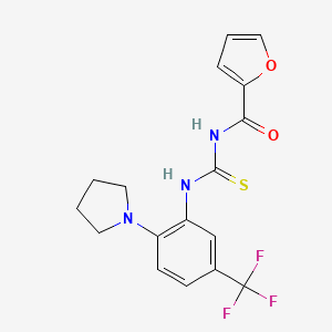 molecular formula C17H16F3N3O2S B3618693 N-{[2-(pyrrolidin-1-yl)-5-(trifluoromethyl)phenyl]carbamothioyl}furan-2-carboxamide 