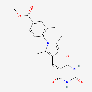 molecular formula C20H19N3O5 B3618754 methyl 4-{2,5-dimethyl-3-[(2,4,6-trioxotetrahydropyrimidin-5(2H)-ylidene)methyl]-1H-pyrrol-1-yl}-3-methylbenzoate 