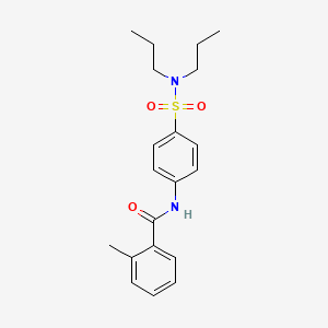 molecular formula C20H26N2O3S B3618795 N-[4-(dipropylsulfamoyl)phenyl]-2-methylbenzamide 