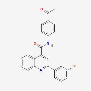 molecular formula C24H17BrN2O2 B3618912 N-(4-acetylphenyl)-2-(3-bromophenyl)quinoline-4-carboxamide 