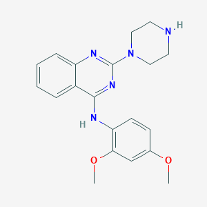 molecular formula C20H23N5O2 B3618937 N-(2,4-dimethoxyphenyl)-2-(piperazin-1-yl)quinazolin-4-amine 