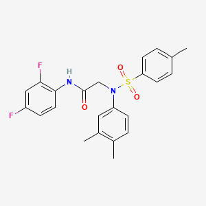 molecular formula C23H22F2N2O3S B3618955 N-(2,4-difluorophenyl)-N~2~-(3,4-dimethylphenyl)-N~2~-[(4-methylphenyl)sulfonyl]glycinamide 