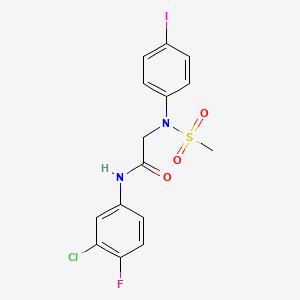 molecular formula C15H13ClFIN2O3S B3618997 N-(3-chloro-4-fluorophenyl)-N~2~-(4-iodophenyl)-N~2~-(methylsulfonyl)glycinamide 