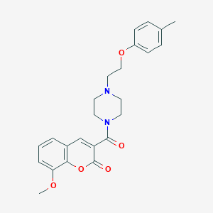 8-Methoxy-3-[4-[2-(4-methylphenoxy)ethyl]piperazine-1-carbonyl]chromen-2-one