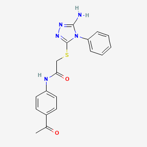 molecular formula C18H17N5O2S B3619060 N-(4-acetylphenyl)-2-[(5-amino-4-phenyl-4H-1,2,4-triazol-3-yl)sulfanyl]acetamide 