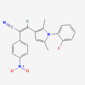 molecular formula C21H16FN3O2 B3619074 (2E)-3-[1-(2-fluorophenyl)-2,5-dimethyl-1H-pyrrol-3-yl]-2-(4-nitrophenyl)prop-2-enenitrile 