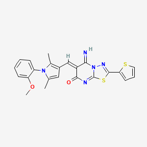 molecular formula C23H19N5O2S2 B3619256 (6Z)-5-imino-6-[[1-(2-methoxyphenyl)-2,5-dimethylpyrrol-3-yl]methylidene]-2-thiophen-2-yl-[1,3,4]thiadiazolo[3,2-a]pyrimidin-7-one 