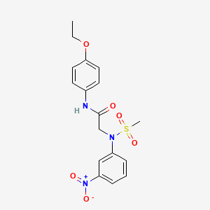 molecular formula C17H19N3O6S B3619292 N-(4-ethoxyphenyl)-N~2~-(methylsulfonyl)-N~2~-(3-nitrophenyl)glycinamide 