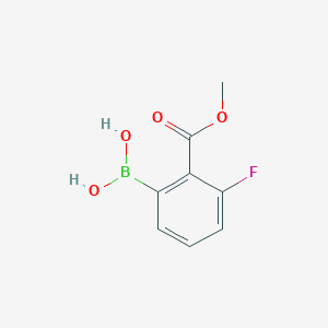 molecular formula C8H8BFO4 B036197 2-Methoxycarbonyl-3-fluorophenylboronic acid CAS No. 1256355-33-5
