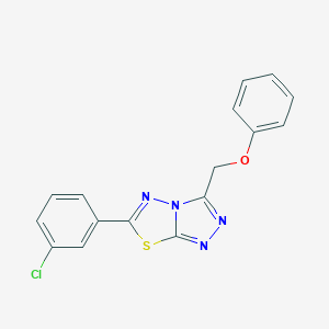 molecular formula C16H11ClN4OS B361999 6-(3-Chlorophenyl)-3-(phenoxymethyl)-[1,2,4]triazolo[3,4-b][1,3,4]thiadiazole CAS No. 573932-39-5