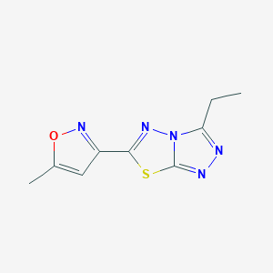 3-Ethyl-6-(5-methyl-3-isoxazolyl)[1,2,4]triazolo[3,4-b][1,3,4]thiadiazole