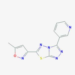 molecular formula C12H8N6OS B362141 6-(5-Methyl-1,2-oxazol-3-yl)-3-(pyridin-3-yl)[1,2,4]triazolo[3,4-b][1,3,4]thiadiazole CAS No. 954756-38-8