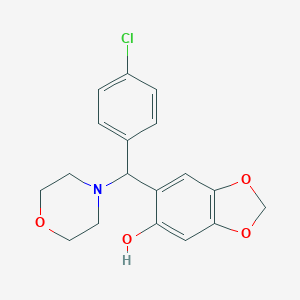 molecular formula C18H18ClNO4 B362148 6-[(4-Chlorophenyl)(4-morpholinyl)methyl]-1,3-benzodioxol-5-ol CAS No. 102616-73-9