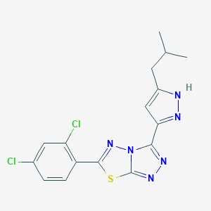 6-(2,4-dichlorophenyl)-3-(3-isobutyl-1H-pyrazol-5-yl)[1,2,4]triazolo[3,4-b][1,3,4]thiadiazole