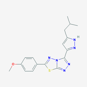 4-[3-(3-isobutyl-1H-pyrazol-5-yl)[1,2,4]triazolo[3,4-b][1,3,4]thiadiazol-6-yl]phenyl methyl ether