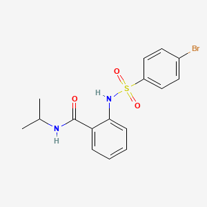 molecular formula C16H17BrN2O3S B3622082 2-{[(4-bromophenyl)sulfonyl]amino}-N-isopropylbenzamide 