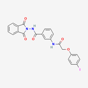 molecular formula C23H16IN3O5 B3622363 N-(1,3-dioxo-1,3-dihydro-2H-isoindol-2-yl)-3-{[(4-iodophenoxy)acetyl]amino}benzamide 