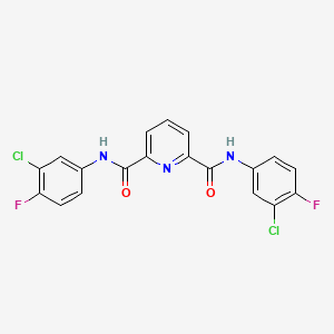 molecular formula C19H11Cl2F2N3O2 B3622463 N,N'-bis(3-chloro-4-fluorophenyl)-2,6-pyridinedicarboxamide 