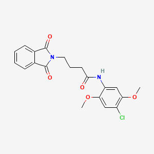 molecular formula C20H19ClN2O5 B3622473 N-(4-chloro-2,5-dimethoxyphenyl)-4-(1,3-dioxo-1,3-dihydro-2H-isoindol-2-yl)butanamide 