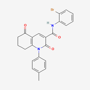 molecular formula C23H19BrN2O3 B3622554 N-(2-bromophenyl)-1-(4-methylphenyl)-2,5-dioxo-7,8-dihydro-6H-quinoline-3-carboxamide 